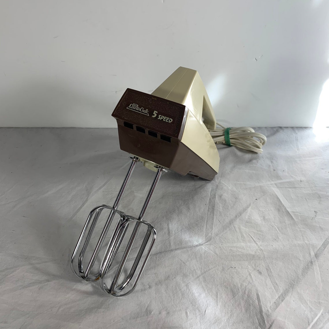 Vintage Sears Roebuck Counter Craft 5 Speed Hand Mixer Almond Etsy