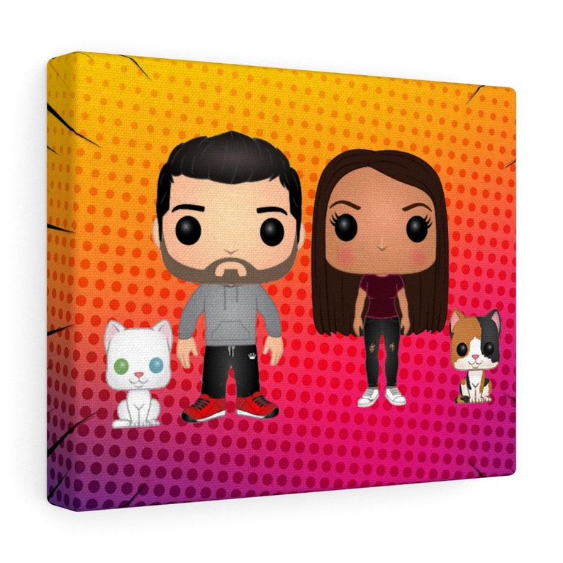 Valentine's Day Couples Funko Pop Canvas | Etsy
