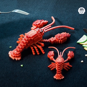 Tutorial de patrón de cuentas Perler 3D de langosta DIY