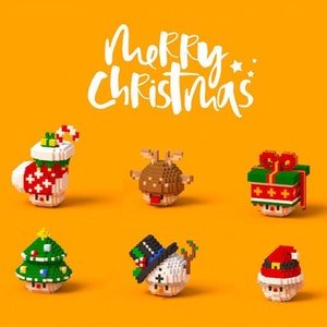 Set of 6 Christmas Mushroom 3D Perler Bead Pattern Tutorial