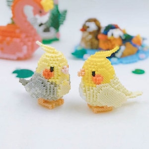 Cockatiel Birds 3D Perler Bead Pattern Tutorial