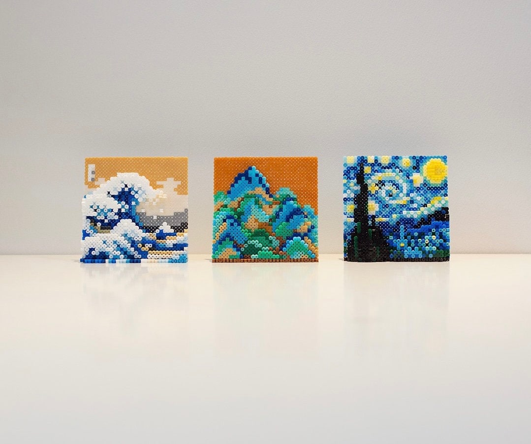 Set of 3 Famous Paintings 3D Perler Bead Pattern Tutorial Etsy España