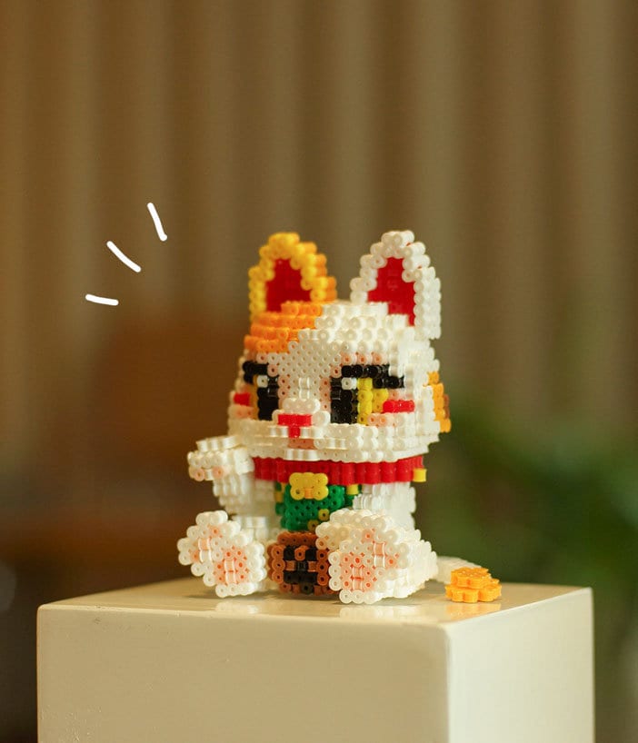 DIY Fortune Cat 3D Perler Bead Pattern Tutorial