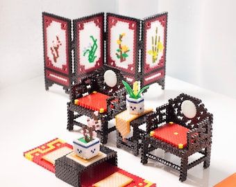 Traditional Chinese Furniture 3D Perler Bead Pattern Tutorial