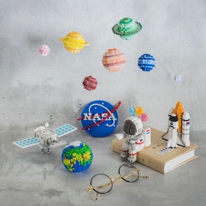 Bundle Set - NASA Space Astronaut Planet Earth Satellite Rocket 3D Perler Bead Pattern Tutorial