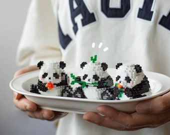 Zestaw 3 Pand - samouczek dotyczący wzoru koralików Perler 3D