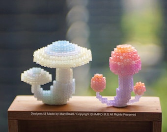 DIY Color Changing Mushroom 3D Perler Bead Pattern Tutorial | Color-changing Perler Beads
