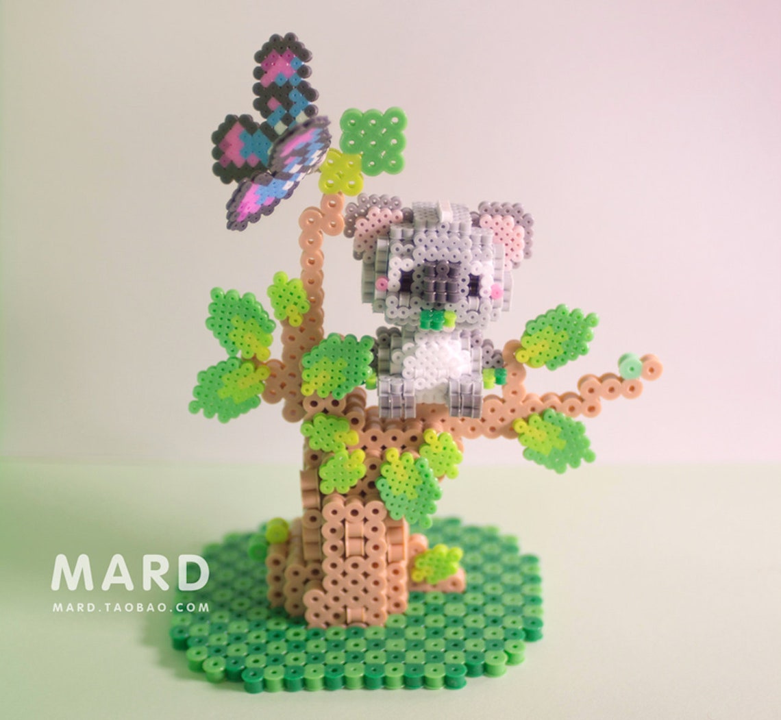 DIY Koala 3D Perler Bead Pattern Tutorial Etsy