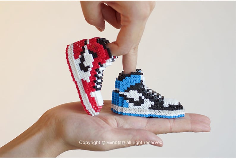 DIY Nike Air Jordan Sneakers 3D Perler Bead Pattern Tutorial Etsy