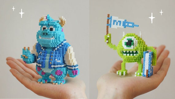 DIY Monsters Inc. Disney 3D Perler Bead Pattern Tutorial 