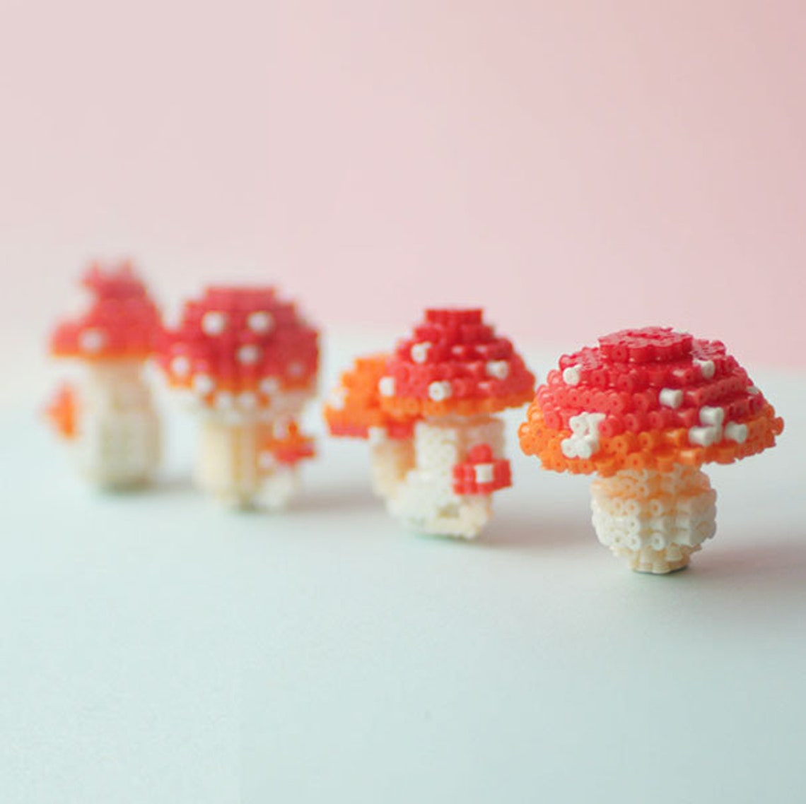 DIY Mini Mushroom 3D Perler Bead Pattern Tutorial Etsy