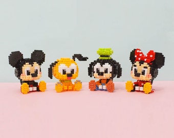 DIY Disney Mickey & Minnie Mouse 3D Perler Bead Pattern Tutorial