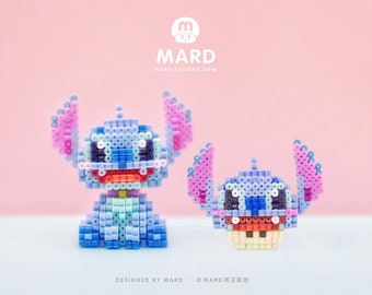 Set of 2 Stitch 3D Perler Bead Pattern Tutorial