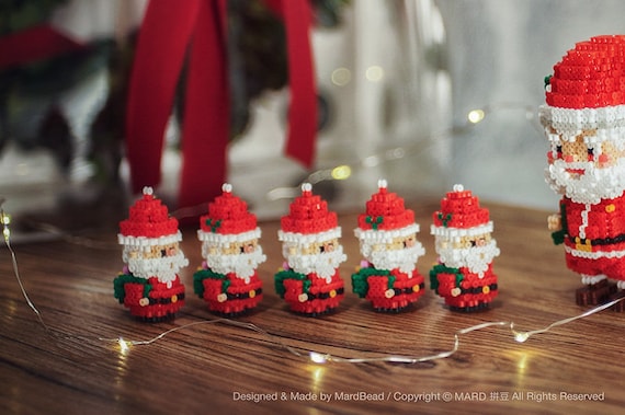 Santa Hama Beads Christmas Father Christmas Santa Hama Perler Fuse