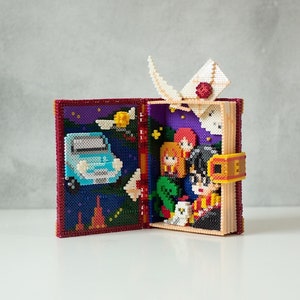 Potter & Friends 3D Book - 3D Perler Bead Pattern Tutorial