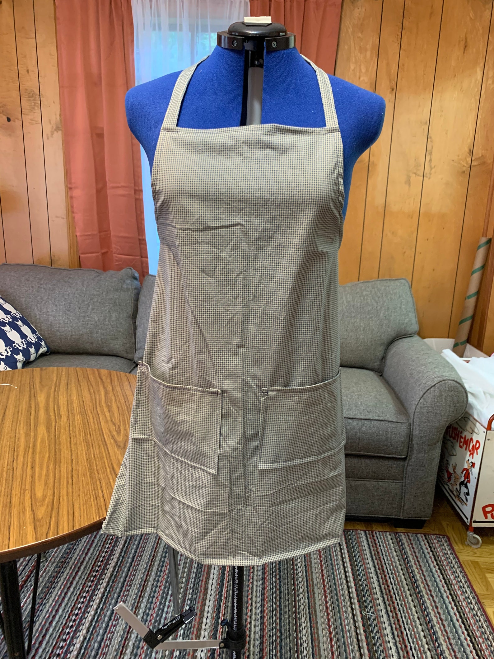 Apron Tiny Blue Squares Apron Fits Small to 3X Etsy