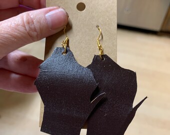 Earrings - Leather Wisconsin State