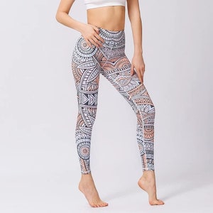 Yoga pants Colorful Yoga Pants High Waist Gymnastic Leggings Comfortable Rainbow Printed Handmade Stretch Workout Tights Activewear