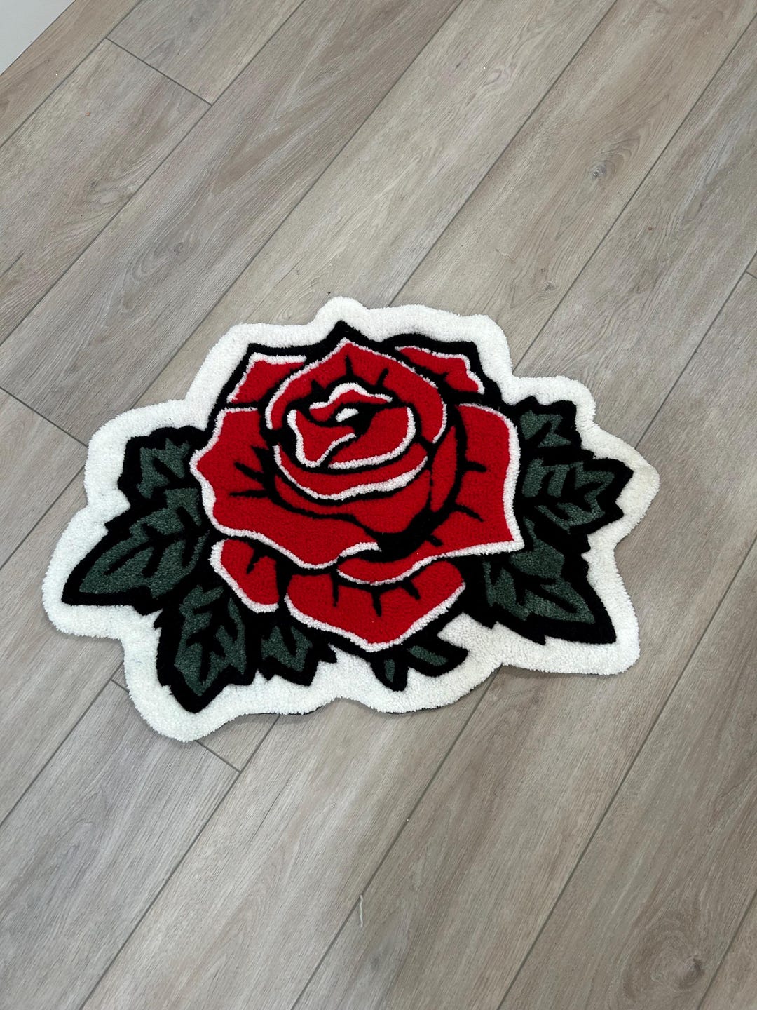 Red Rose Tufted Rug - Etsy