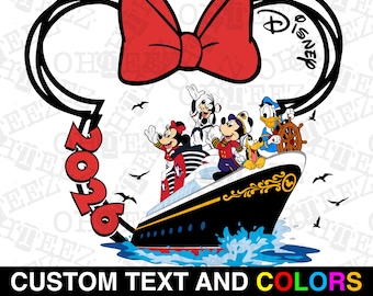 Disney-Inspired 2026 Cruise DTF Transfer | Family Vacation Trip T-shirt Design| Ready To Press Custom Mouse Ear