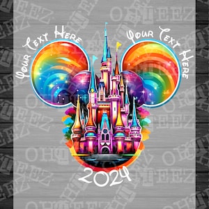 DTF Ready to press Mickey Vacation DTF transfer with custom design.