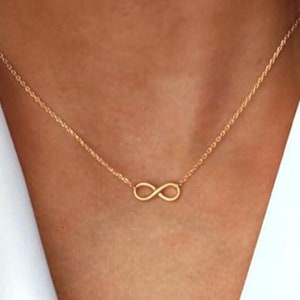 Unendlich Halskette 14K Gold und 925 Sterling Symbol der unendlichen Liebe Bild 1