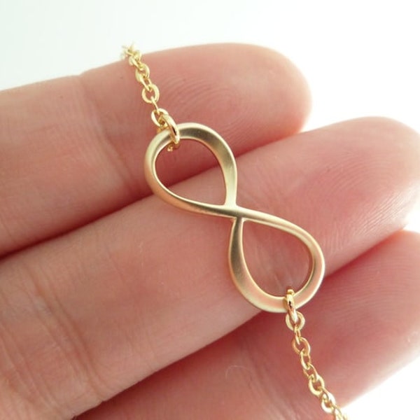 Collier Infini - Or Massif 14K et Sterling 925 - Symbole d'Amour Infini