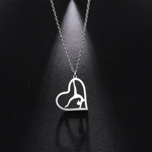 Elegant Gymnast Necklace in Sterling Silver: A Delicate and Graceful Pendant Depicting a Realistic Girl in Handstand