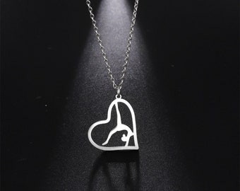 Elegant Gymnast Necklace in Sterling Silver: A Delicate and Graceful Pendant Depicting a Realistic Girl in Handstand