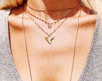 14K Gold Shark Tooth Necklace - A Timeless Treasure from the Deep