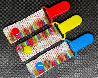 Colored Pencil Tubie Clips for Securing IV Lines and Feeding Tubes