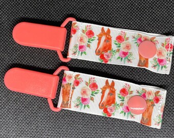 Horses with Flower Crowns Tubie Clips for Securing IV Lines and Feeding Tubes
