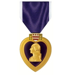 Purple Heart militaire oorlogsmedaille USA replica voor militaire verdienste, militaire onderscheiding, eremedaille afbeelding 1