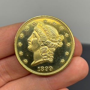 Gold plated coin 24k Liberty 20 dollars coin REPLICA, USA proof in God we trust American Eagle