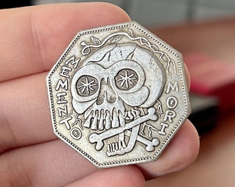 Silver plated USA polygon coin 1 dollar coin Memento Mori, in God we trust American Eagle lucky coin commemorative
