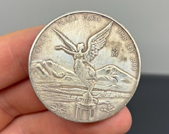 1998年復刻版銀メッキ・リベルタッドコイン – 象徴的なメキシコ