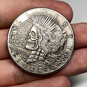 One skelleton Dollar coin Liberty USA Silver Coin replica In God We Trust