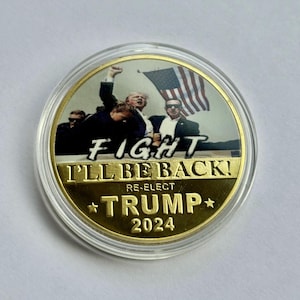 Gold coin Donald J. Trump Republican American Eagle gold plated coin 2024 elections the revenge tour gold plated 24k, USA in God we trust