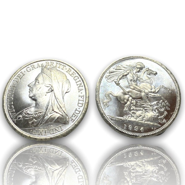 Coin British Sovereign silver plated 5 pounds coin Queen Victoria Regina British  REPLICA 1pcs NOT magnetic