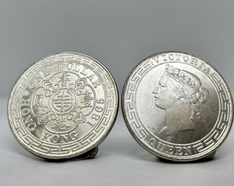 One Hong Kong Dollar Münze Britische Handelsdollar 1865 Sterling Silber Münzreplik Nicht magnetisch