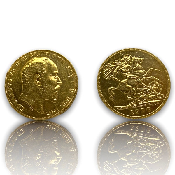 Gold Coin, King Edward VII British Full Sovereign gold plated coin REPLICA 1pcs