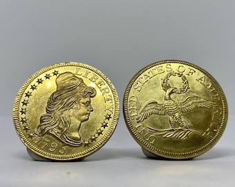 Vergoldete Münze, The US 1795 Small Eagle Half Eagle Turban Head