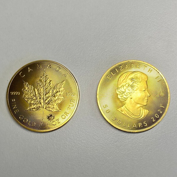 Pièce plaquée or, feuille d'érable canadienne Pièce plaquée souveraine reine Elizabeth II 2021 RÉPLIQUE 1 pièces Canada