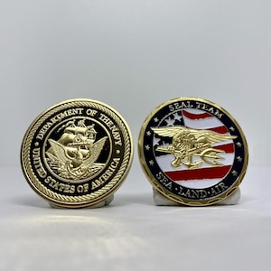Gold USA army SEAL coin american coin concept, memorable coin, military gift, department of defence United States of America