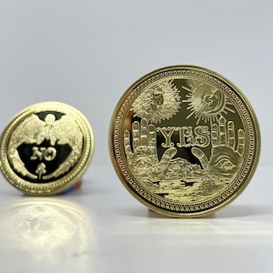 YES or NO Ouija gold plated coin 1pcs lucky coin/decision making