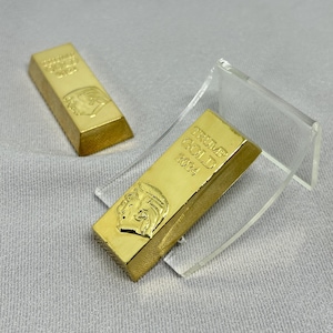 Gold plated bar Donald J. Trump Republican American Eagle 2024 elections the revenge tour gold plated 24k, USA