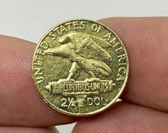 Gold plated commemorative coin 2,5  Dollars Panama–Pacific Exposition, United States, 1915  REPLICA gold plated 24k USA