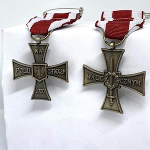 Poland Cross of Valour medal replica for military merit, military award, Polish medal of honor