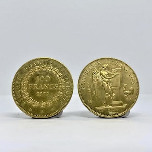 Gold coin 100 Francs 1909,  France Third Republic Sovereign gold plated coin REPLICA 1pcs French Empire