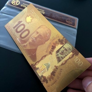 Kanadische Dollar 100 Note Goldbanknote Sammlerstück Banknote CAD erstaunliche Qualität Kunststoff und wasserdicht 1 Stück in Plastikhülle